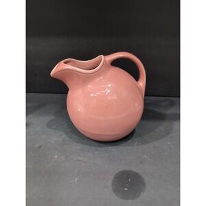 Homer Laughlin Harlequin Rose Pitcher, 8" Ball‎ Jug, Pink Water Jug, Kitchenware